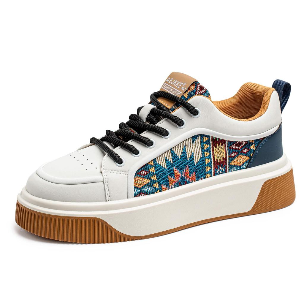 Туфли на толстой подошве, мужская обувь, весна-лето, новый повседневный ретро-тренд, персонализированные контрастные цвета, мужская молодежная спортивная обувь