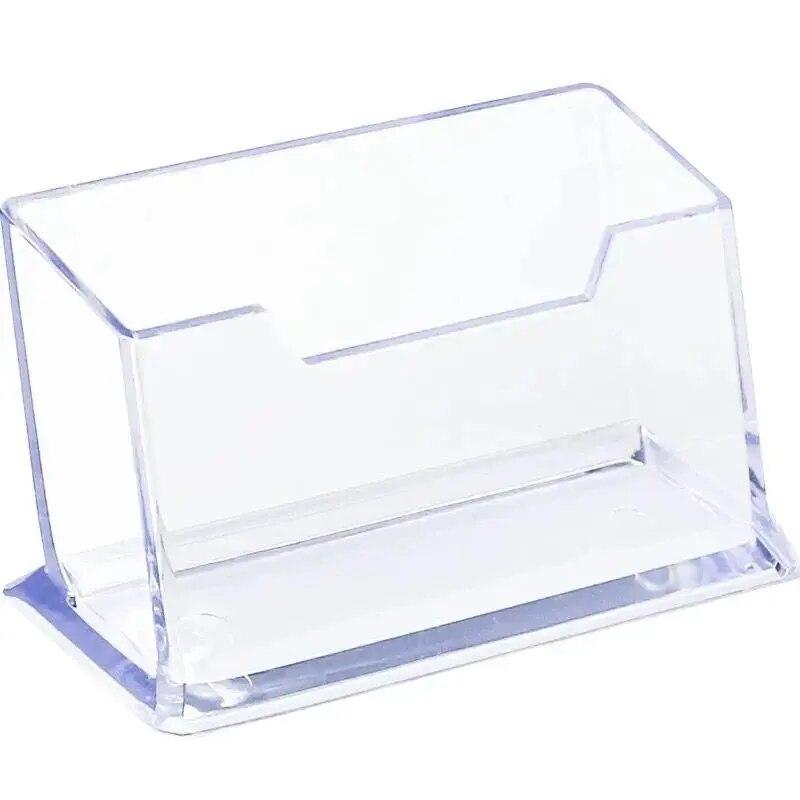 1pcs Clear Desk Shelf Box Storage Display Stand Acrylic Plastic Transparent Desktop Bussiness Card Holder Place Card Holder