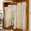 1PC French Rococo Style Sheer Curtain Pastoral Style Lace Half Curtain Door Curtain for Living Room Kitchen Cupboard Window Home Decor