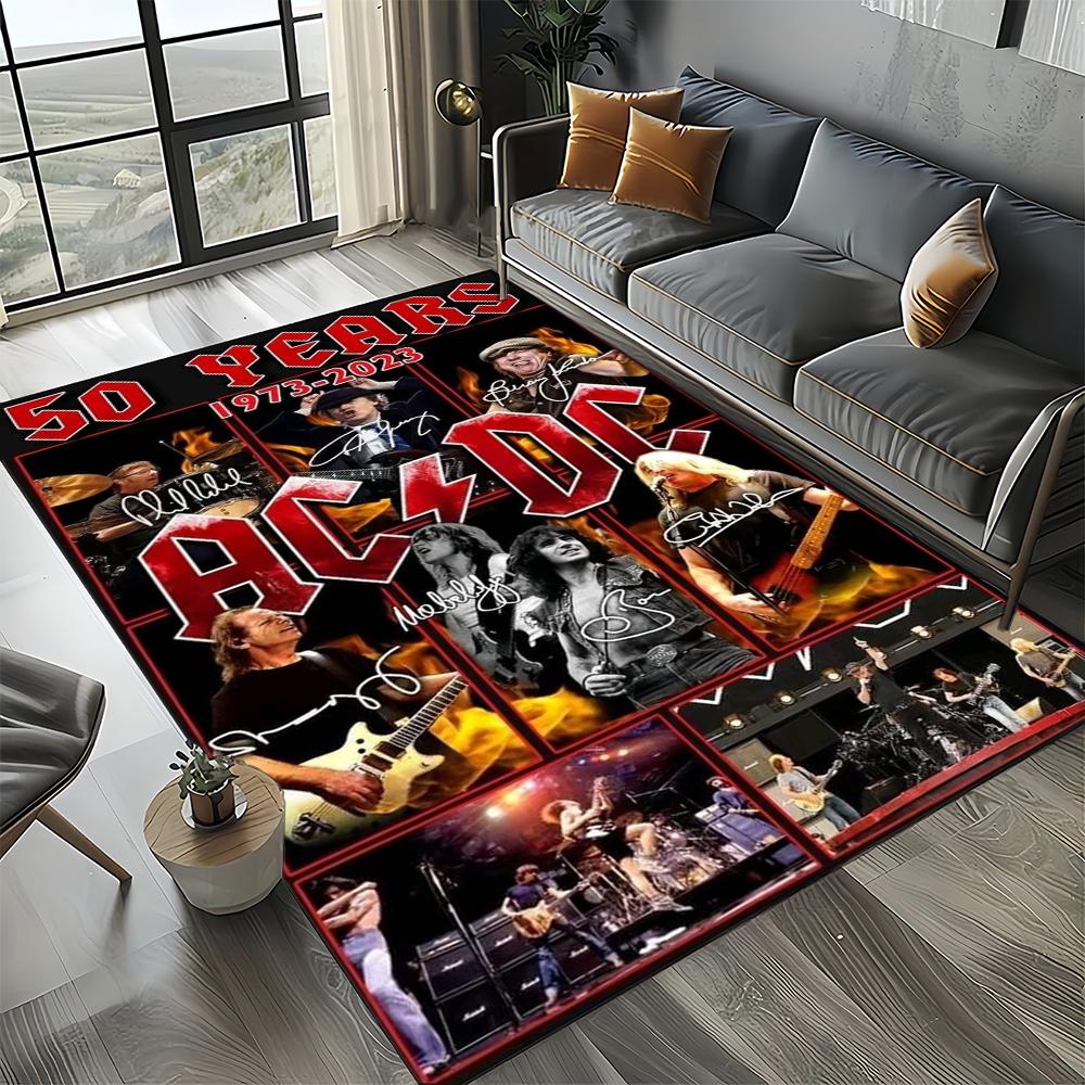 3D AC-DC-Rock Band Мультяшный Ковер Большой, Ковер для Гостиной Спальни Дивана Прихожей Декор, Детский Нескользящий Коврик