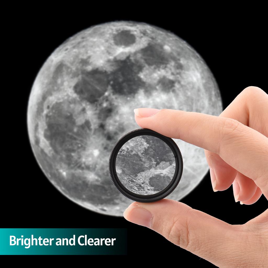 Camnoon 1.25 Inch Moon Filter 25 Percent Transmittance Filter for Astronomical Telescope Eyepiece