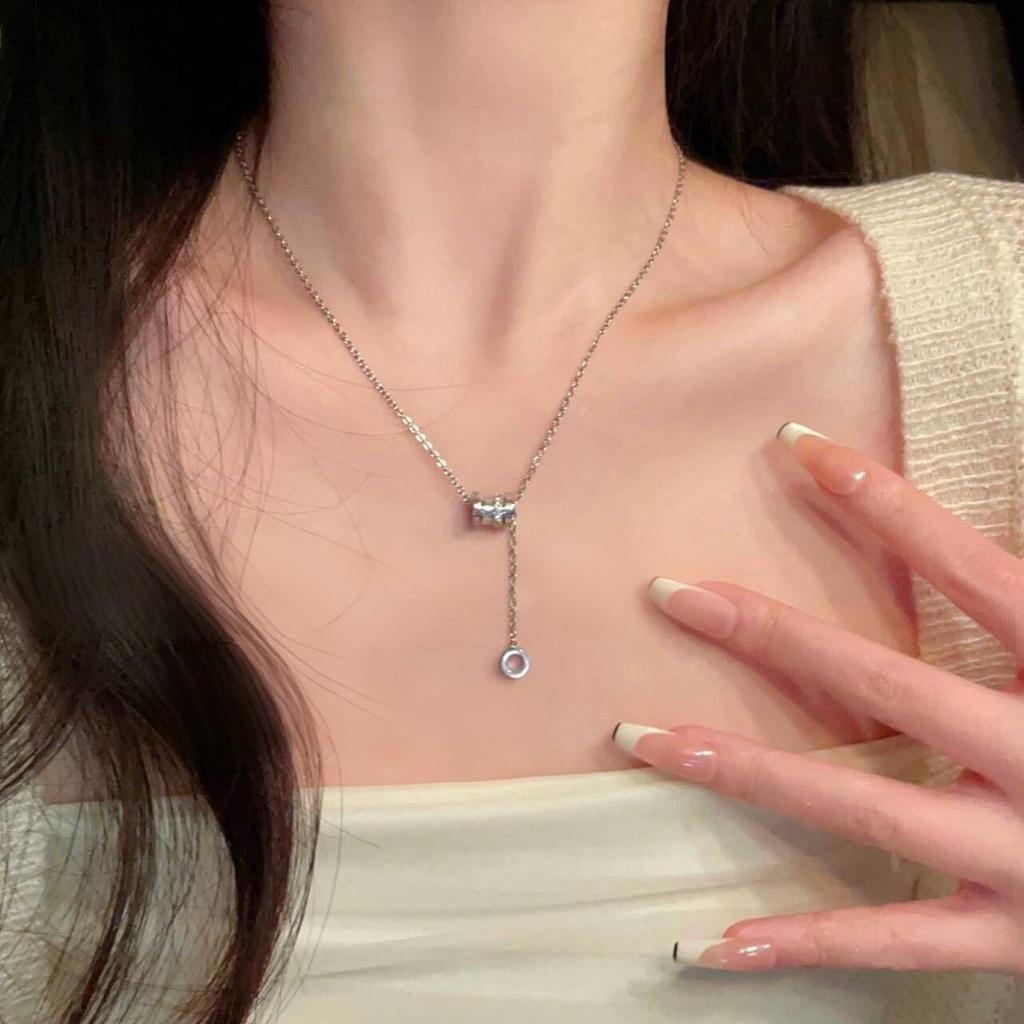 Женское летнее роскошное ожерелье из титановой стали - Дизайн высокого класса, кулон на ключицу