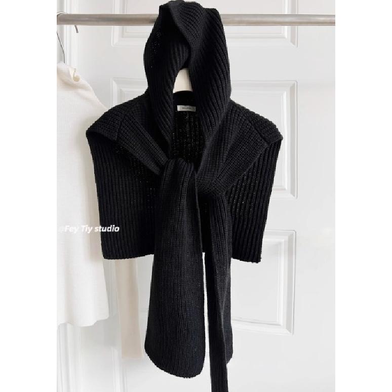 Heavy Woolen Yarn Design Fashionable Knitted Hooded Shawl Women'S Autumn And Winter Warmth Versatile Outer Outfit