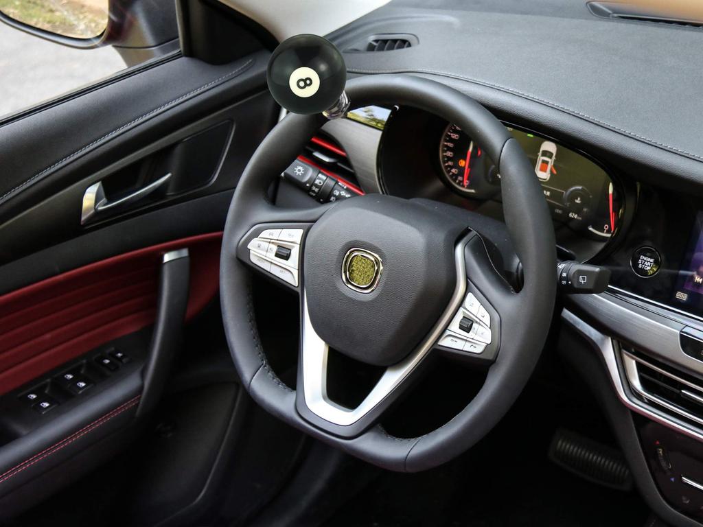 Abfer Black 8 Billiard Shape Booster Ball Car Power Steering Wheel Spinner Assist Grip