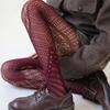 Новые готические нерегулярные цветочные жаккардовые колготки Женские сексуальные сетчатые чулки Эластичные утягивающие с высокой талией Ажурные сетчатые колготки