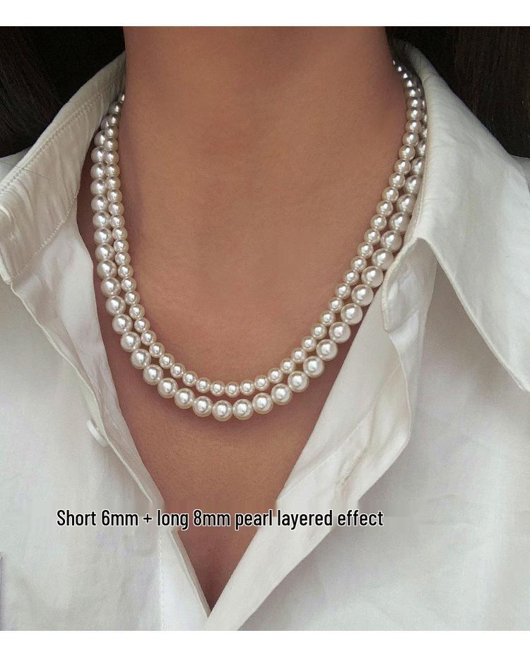 Shi Jia 2025 Женское роскошное многослойное колье-чокер из микро-жемчуга