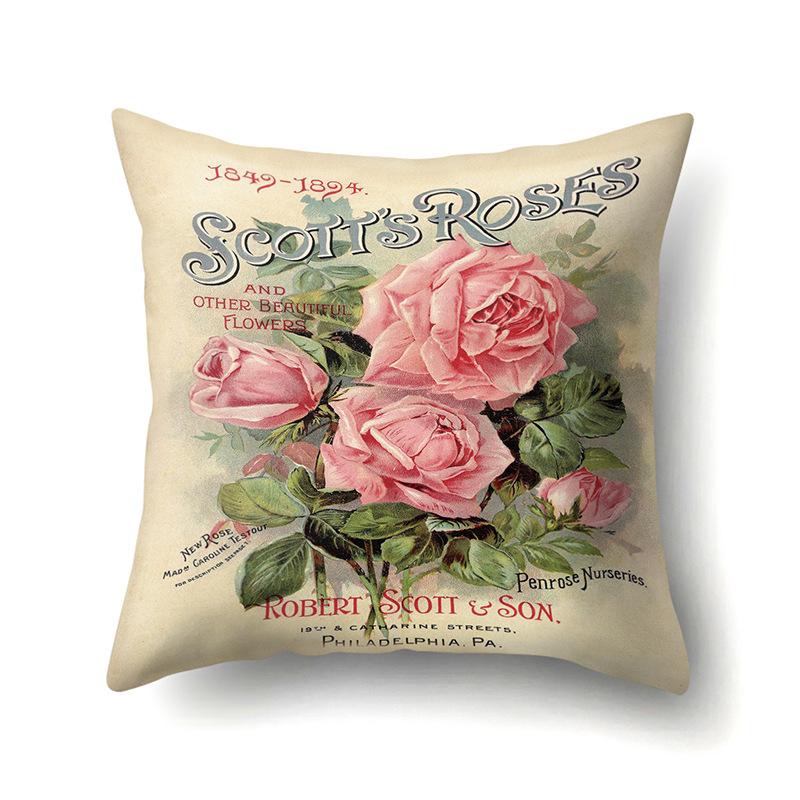 Полиэстеровая наволочка Автомобильная декорация Наволочка с ретро-принтом Чехол для поясничной подушки Чехол для подушки-башни Прикроватный чехол для подушки