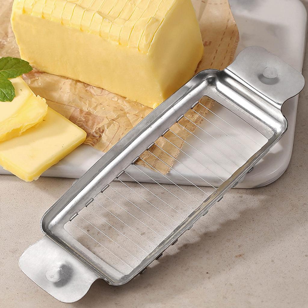 Слайсер для масла и сыра из нержавеющей стали с эргономичной ручкой для легкой нарезки брикета и квадратной формы, можно мыть в посудомоечной машине