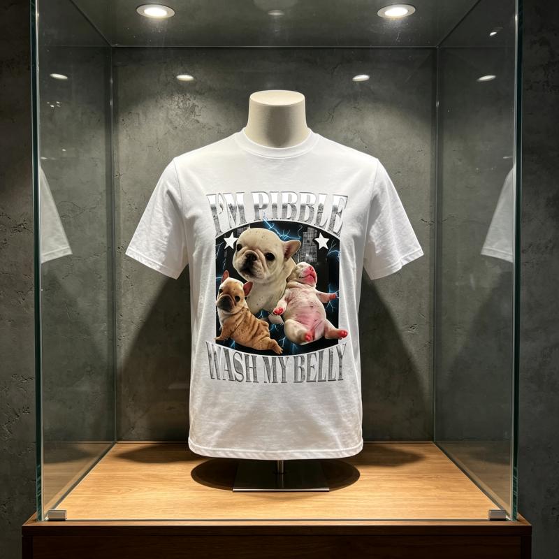 2026 Funny Pibble Wash My Belly Dog Meme Printed T Shirt Wounisex Vintage Fashion Tshirts Short Sleeve Daily Wear Casual Tee