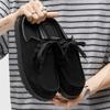 Мужские лоферы летние удобные замшевые повседневные туфли ретро платформа шнуровка плоские полушлепанцы мюли для мужчин