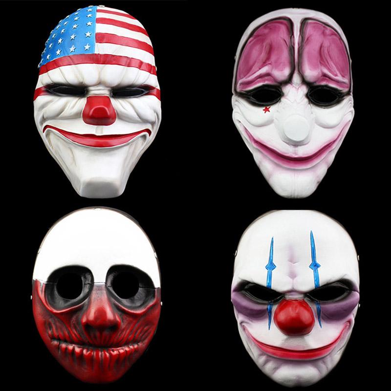 Game Payday 2 The Heist Wolf Chains Hoxton Dallas Resin Mask Halloween Clown Cosplay Prop Costume Party Fans Collect House Decor