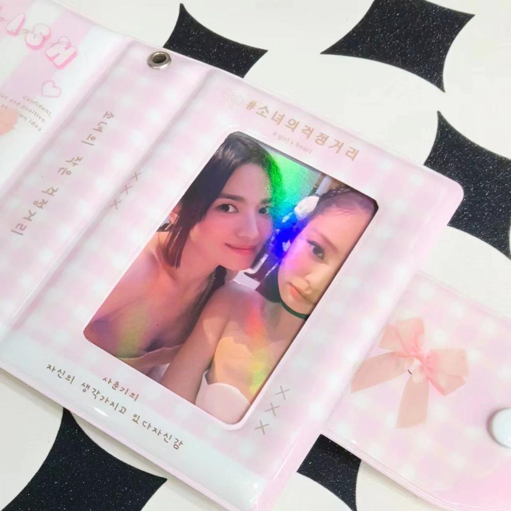 Love Bow Photocard Binder Pink Bear Idol Card Collect Book New Card Album