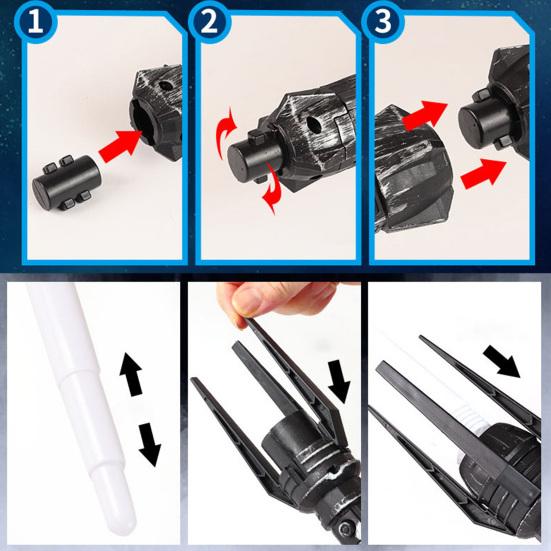 1/2Pcs Durable Adjustable Smooth Edges 3 Modes Movie Cosplay LED Glow Lightsaber Outdoor Toy Daily Play Stick