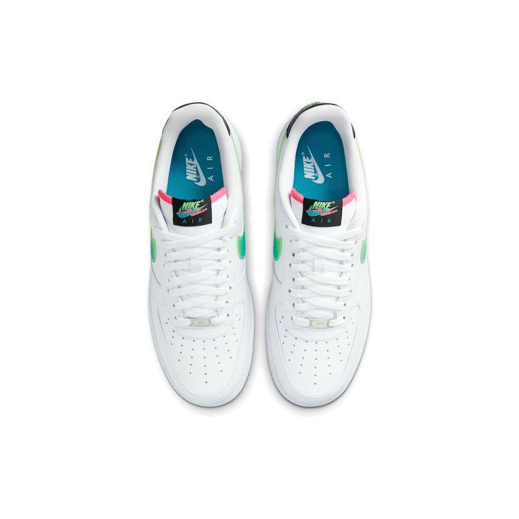 Nike Air Force 1 07 LV8 Белые аквамариновые мужские кроссовки Черные Green-Strike DJ5148-100