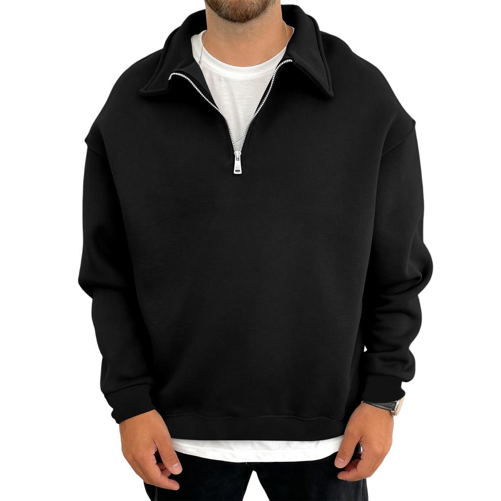 Мужская повседневная рубашка свободного кроя с воротником и длинными рукавами