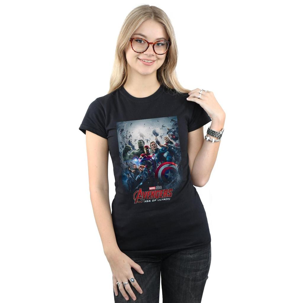 Marvel Studios Womens/Ladies Avengers Age Of Ultron Poster Cotton T-Shirt