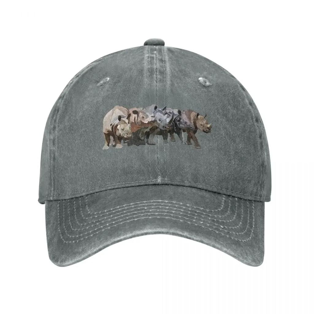 Rhino Species Baseball Cap Sun Hat For Beach Custom Cap Men Hats Women's