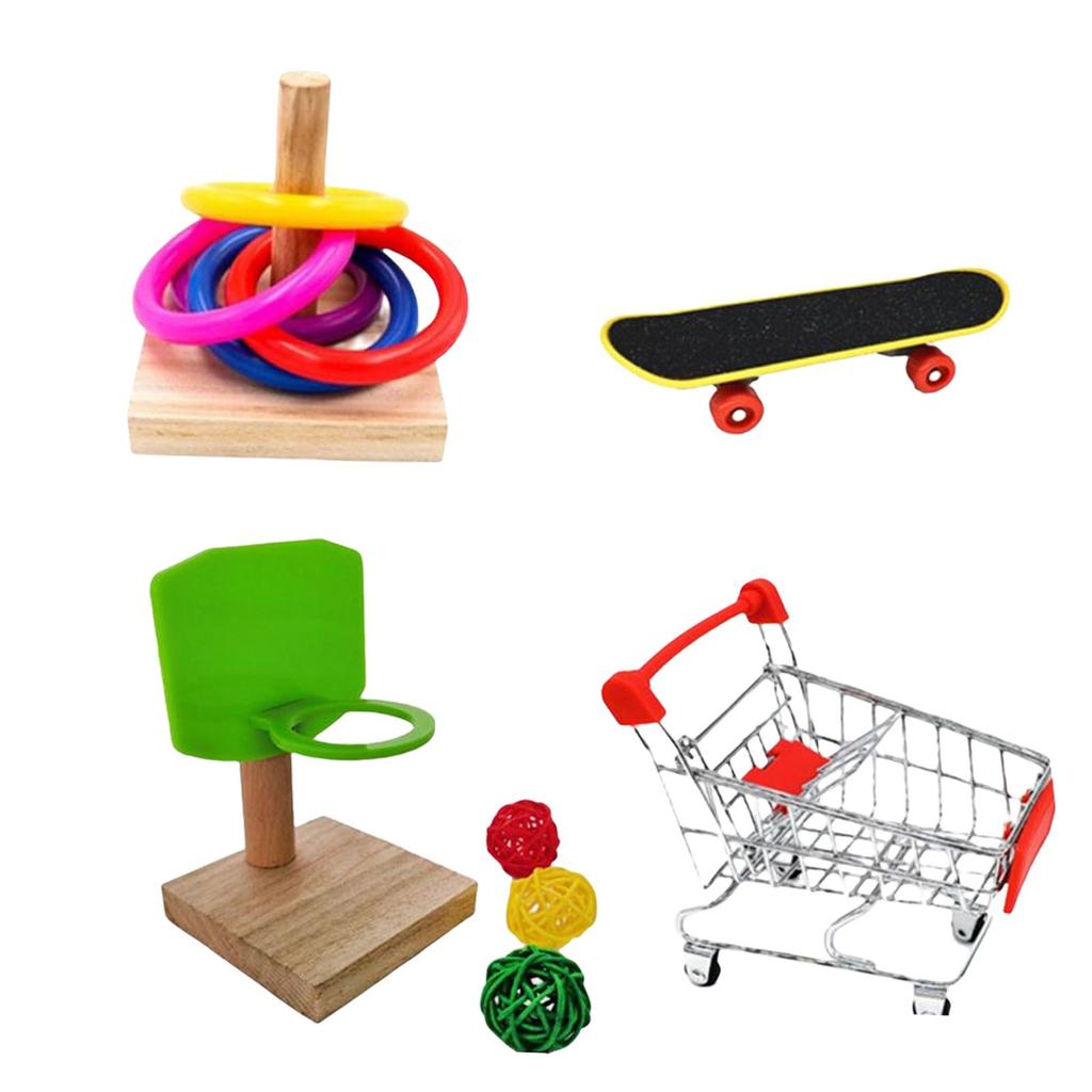 Bird Training Toys Parrot Toy Basketball Stacking Rings for Lovebird Conure