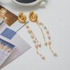 Модные серьги-спирали с подвеской-кисточкой из пресноводного жемчуга Yori для женщин, покрытие PVD 18 карат, летние украшения 2025