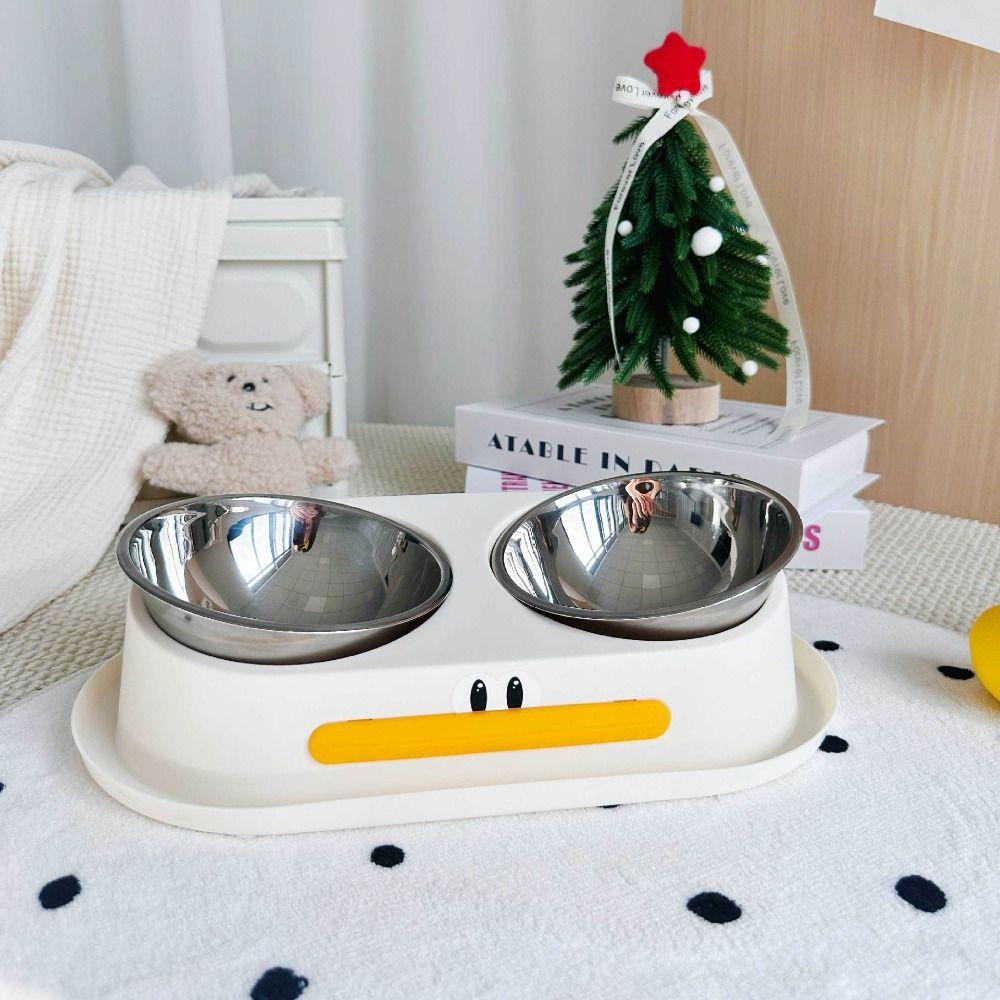 Stainless Steel Elevated Pet Feeder Anti Slip Pet Drinking Bowl with Stand  Neck Protection