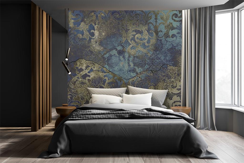 Wallpaper Blue vintage ornament