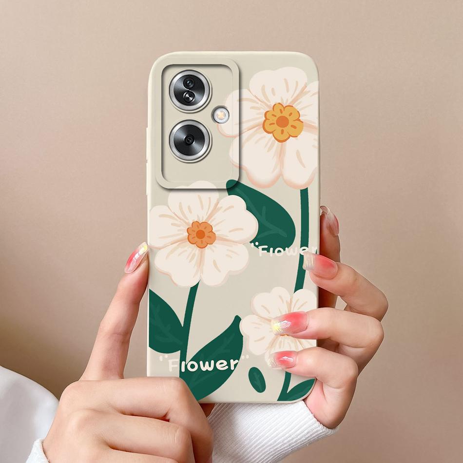 Чехол для OPPO A79 A2 5G Цветок Мягкий Жидкий Силикон Защита Камеры Ударопрочная Задняя Крышка Для OPPO A79 A2 Funda