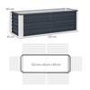 Steel raised garden bed, planter box, flower box, flower pot with gloves, charcoal gray, 125 x 47 x 44 cm