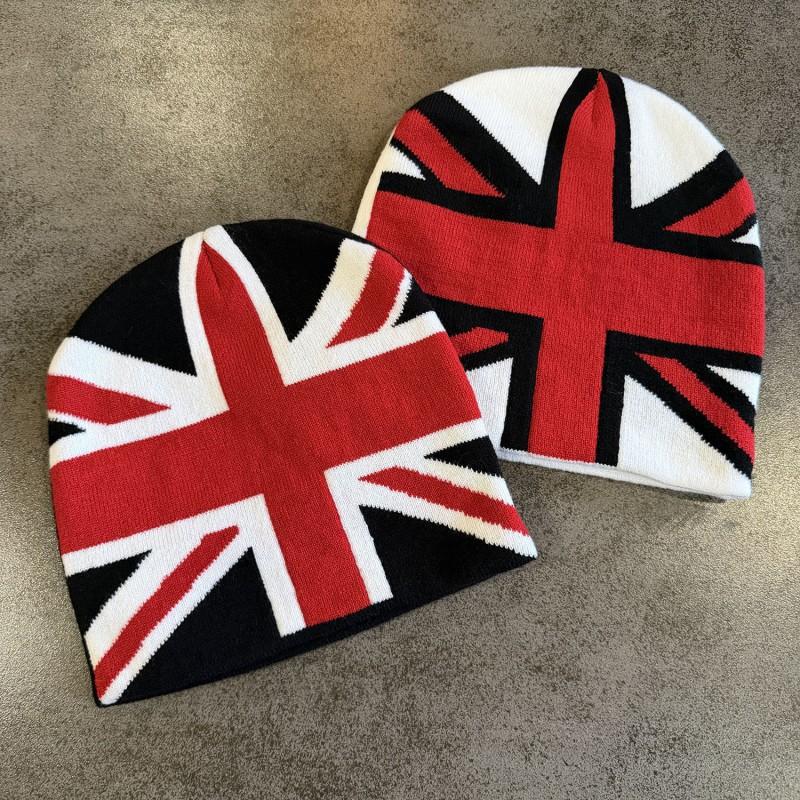 American Winter Street British Flag Jacquard Knit Beanie Unisex Warm Hip Hop Wool Hat
