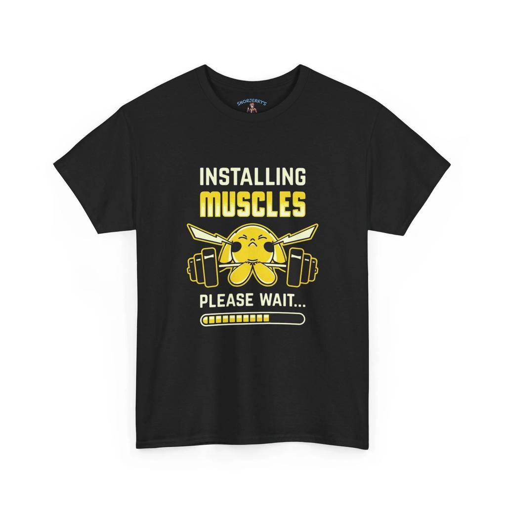 Installing Muscles - Bodybuilding T-Shirt - Gym Workout Graphic