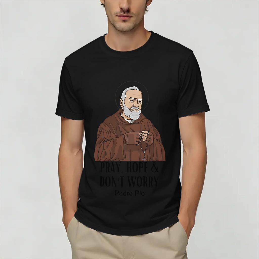 Harajuku T Shirt Summer Padre Pio Fashion T Shirts 100 Cotton Tshirt for Unisex Y2K Funny Pattern Short Sleeve Tops