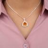 Citrine Gemstone 925 Sterling Silver Jewelry Zircon Pendant For Anniversary Gift CZP-8-2