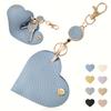 Trendy Hanger Heart Pu Leather Keychain DIY Candy Color Retractable Buckle Key Bag Creative Korean Bag Charm Car Accessory