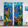 Underwater Ocean Theme Tulle Curtains Tropical Fish Coral Marine Life for Living Room Bedroom Voile Sheer Curtains for Kitchen