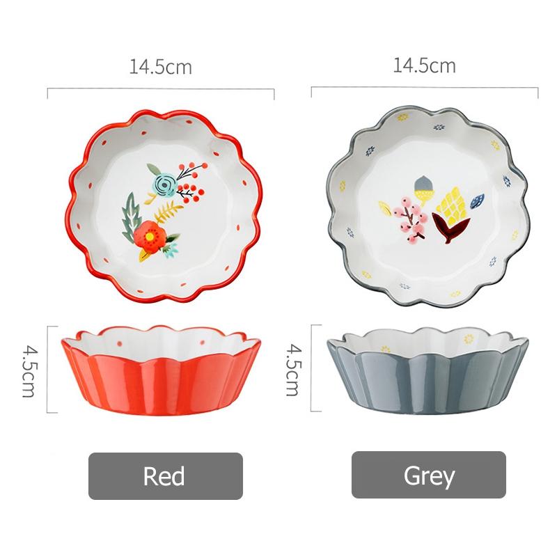 5,8-дюймовая керамическая салатница, цветочная обеденная миска, миска для выпечки пасты, фарфоровая сервировочная миска, набор из 2 шт.