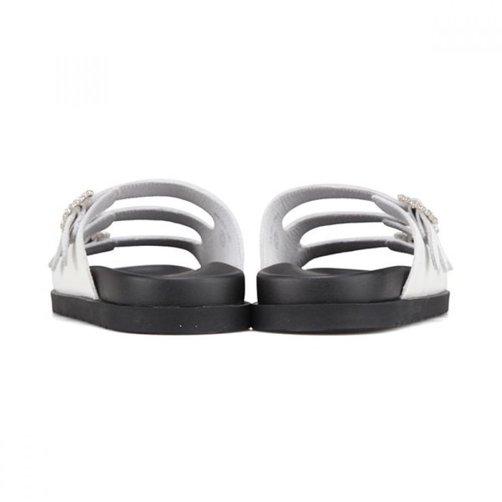 Barbara Daily Mule Slide Leather Jewel Buckle 2.5cm Bbj331wt