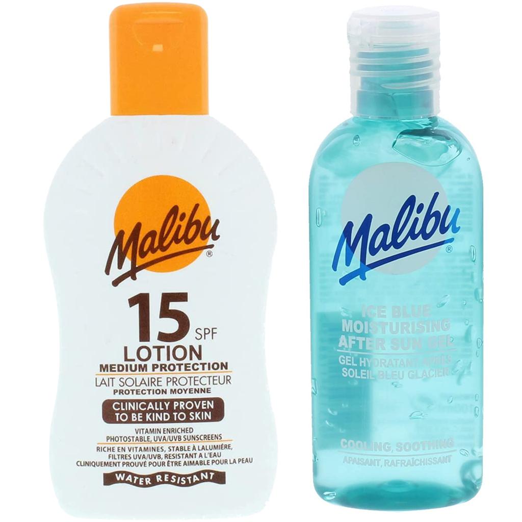Malibu Protective Lotion SPF15 200ml + After Sun Gel 100ml