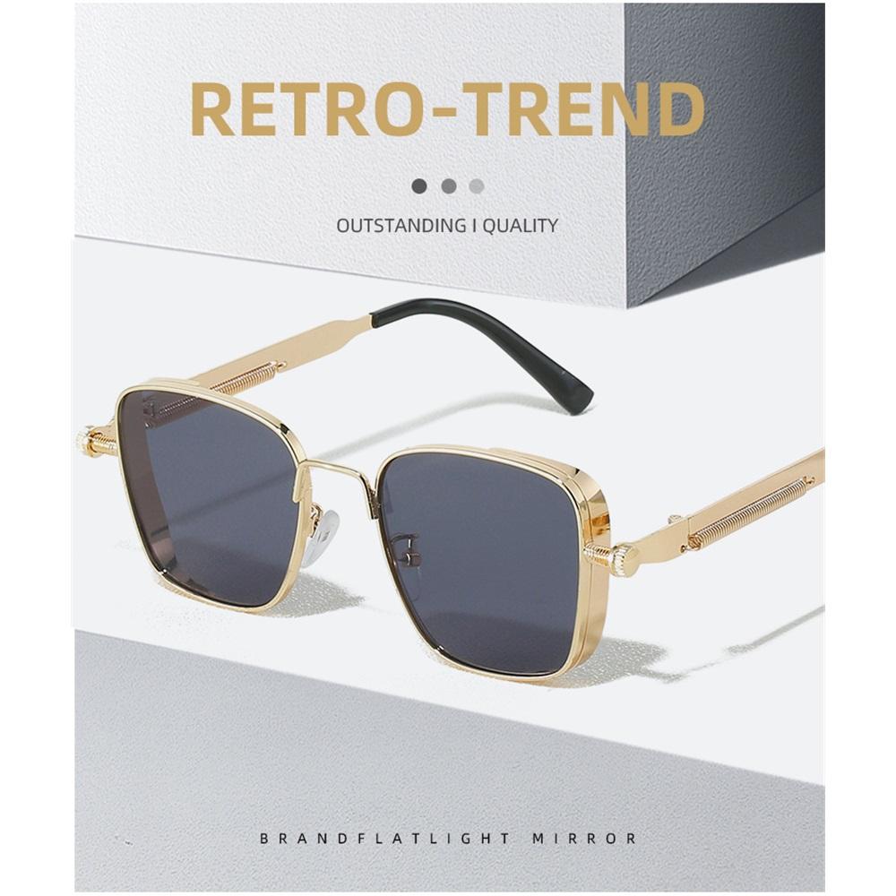 Солнцезащитные очки в стиле ретро с квадратной оправой в стиле стимпанк из металла с индивидуальным дизайном