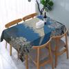 Tablecloth Rectangular Mount Fuji Sakura Retro Indigo Table Cover Water-repellent Nordic Japanese Style Waterproof Oil-resistant Stylish 137183cm Home