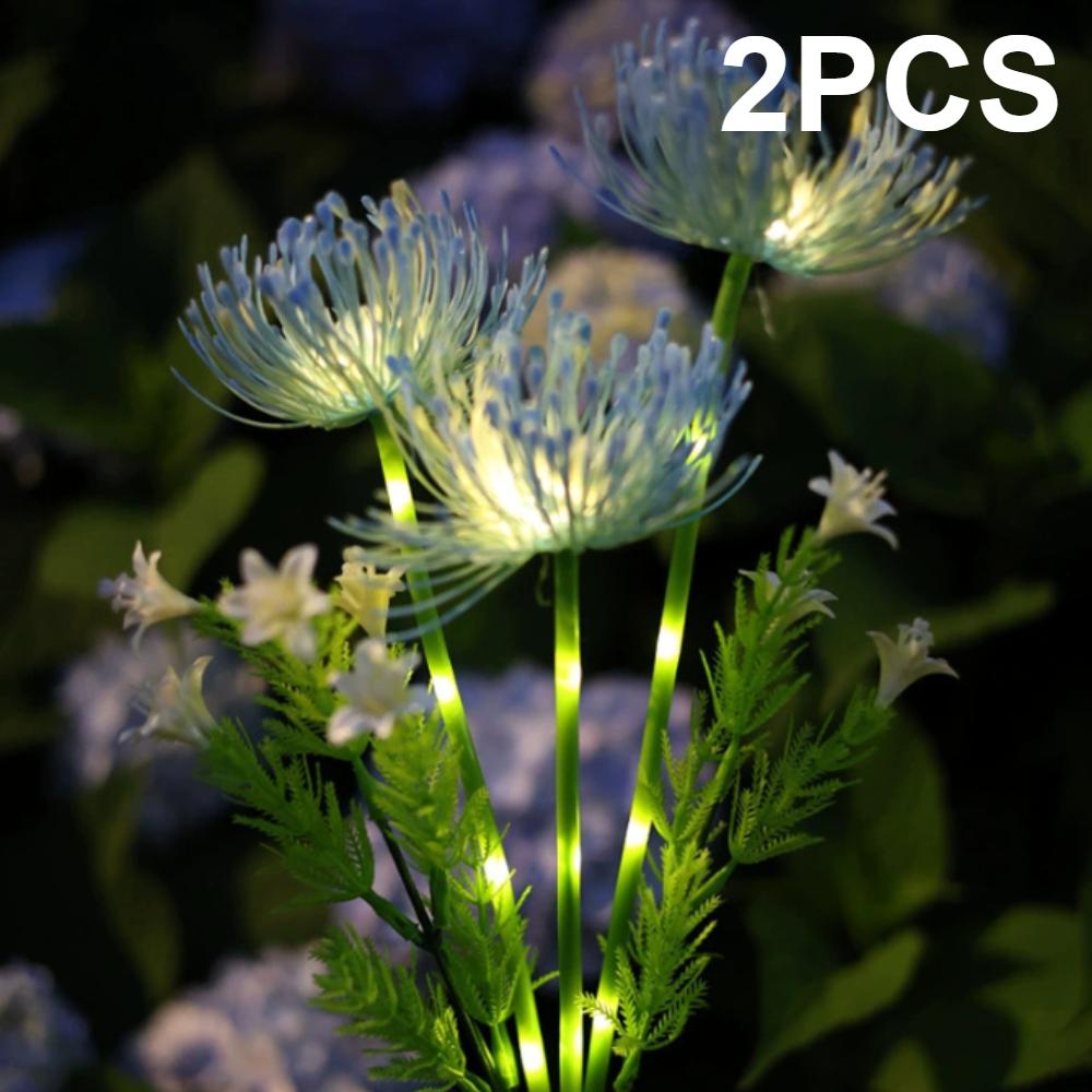 Садовые светильники на солнечных батареях, светильники для цветов на солнечных батареях со светящимися цветами и стеблями, светодиодные светильники на солнечных батареях для садовых дорожек, террас, дворов, декора