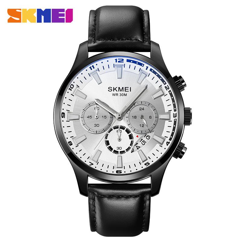 Повседневные мужские часы Moment Beauty Многофункциональные секундомеры Timing Деловые мужские кварцевые часы Мужские часы с кожаным ремнем