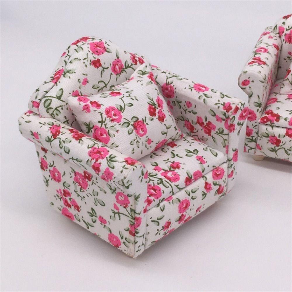 Cute 1:12 Dolls Sofa Pillows Set 8*6.5*7.5cm Miniature Doll House Accessories  Children Toys Gift