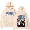 Худи Zahide Merch с двусторонним принтом Мужские Женские Модные Хип-хоп Пуловер Повседневный Флис Оверсайз Винтажная Эстетика Толстовка