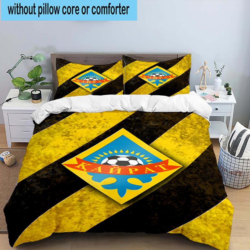 3PCS Yellow Black Kairat Bedding Set,Including 1pc Duvet Cover And 2pcs Pillowcases Perfect for Bedroom, Dormitory, Fan Christmas gift