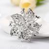 Lady Brooch Flower Shape Rhinestone Decor Anti-slip Shouder Bag Suit Coat Collar Hat Scarf Decoration Clothes Pin Party Prom Bride Wedding Garment