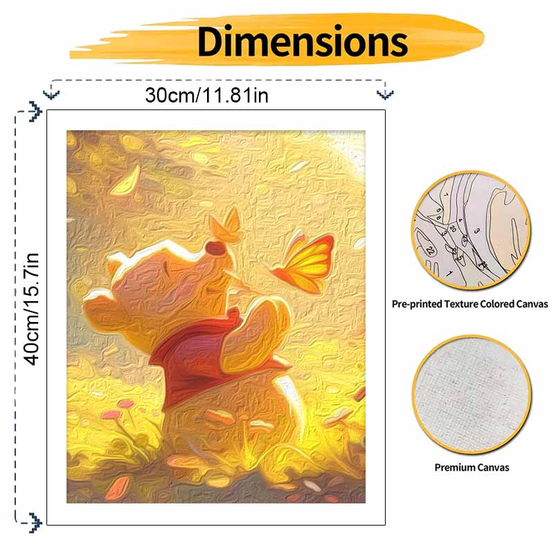 Disney Winnie the Pooh butterfly digital oil painting diy handpainted coloring painting home decoration gift wall art modern decor vivid