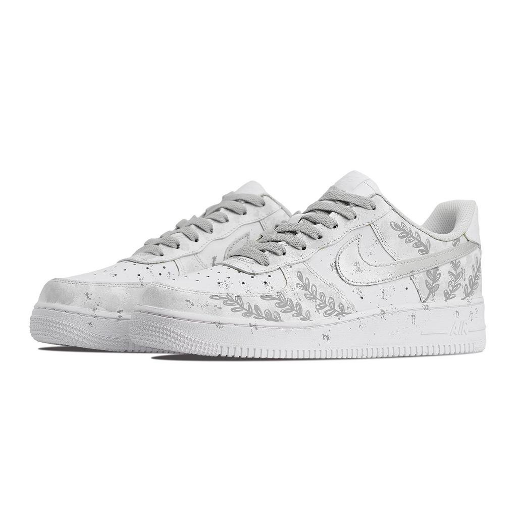 Nike Air Force 1 Lucky Olea Europaea Olive Leaf Abrasion Resistant Slip Resistant Low top Skateboard Shoes Unisex CW2288-111(Team1431-)