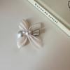 Trendy Bow Pearl  Hairpin Elegant Bangs Pearl Clips Fashion Bowknot Hair Clips  Wedding