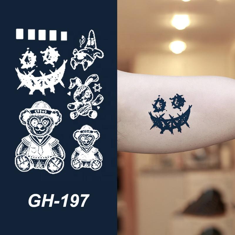 GH Hot Sale Waterproof Long Lasting Temporary Tattoos Stencil Body Art Arm Chest Leg Shoulder Tattoo Stickers for Girl Men Women