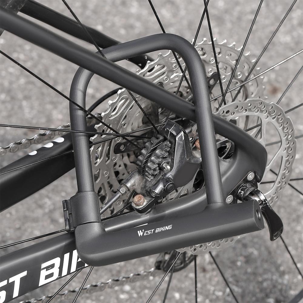 Велосипедный замок WEST BIKING U-Lock, сверхмощный противоугонный замок для велосипеда и мотоцикла с 2 ключами и замком