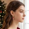 Sparkling Rhinestone Christmas Drops 1 Pair Earrings, Snowflake Red Santa Hat Green Cute Stocking Earrings Dangle Asymmetric Holiday Jewelry Gift for
